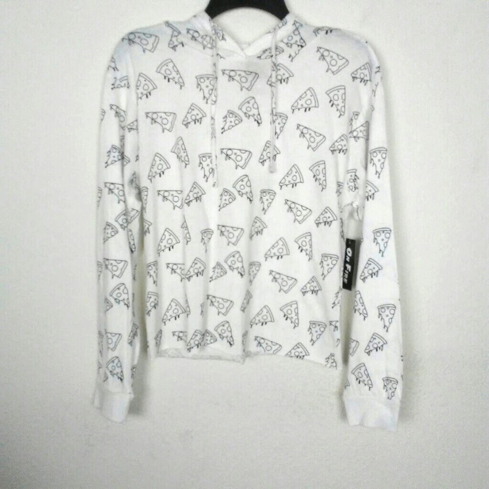 3/30 NWT PIZZA Long Sleeved Hoodie Tee Shirt Size L